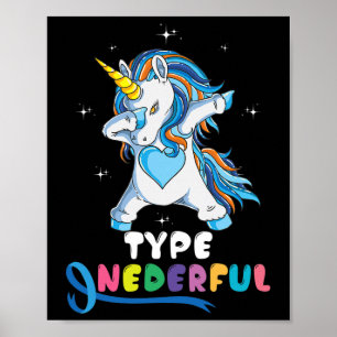 Type Onederful Unicorn Dub Type 1 Diabetes Bewustz Poster