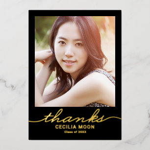 Type opulent Carte de remerciements photo de la gr