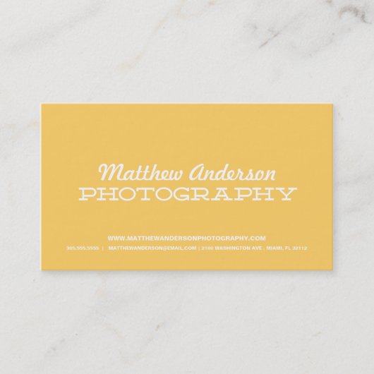 TYPE RÉTRO | CARTE DE VISITE PHOTOGRAPHIQUE (Devant)