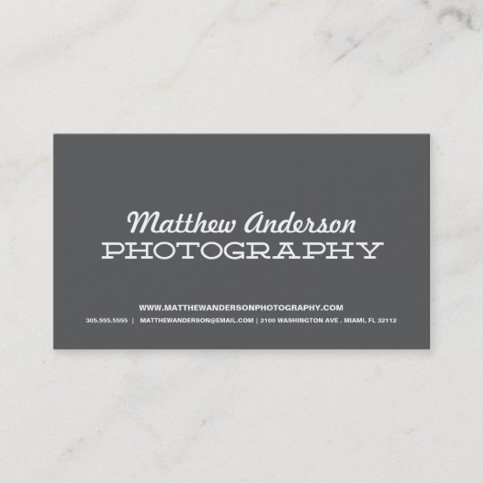 TYPE RÉTRO | CARTE DE VISITE PHOTOGRAPHIQUE (Devant)