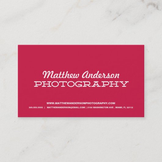 TYPE RÉTRO | CARTE DE VISITE PHOTOGRAPHIQUE (Devant)