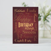 Type Savvy Red Anniversaire Rsvp Invitation (Debout devant)