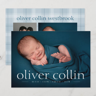 Type simple Baby Boy Birth Photo Faire-part