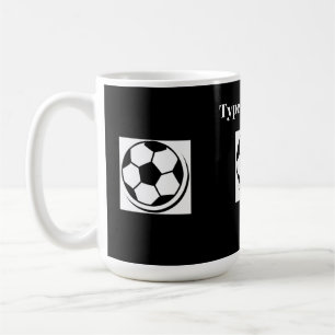 Type Uw Tekst Aangepaste Voetbal Afbeelding Stijl Koffiemok