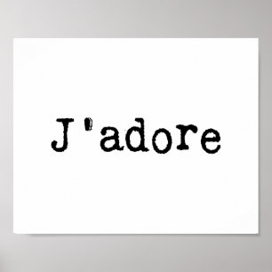 Type write J'adore Poster