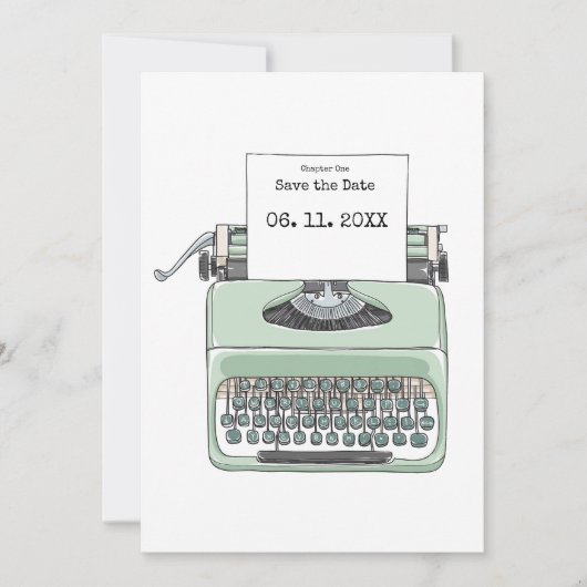 Typemacherboek met thema bruiloft save the date (Voorkant)