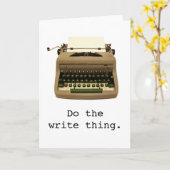 Typemachine "Doe het schrijfwerk." Wenskaart Kaart (Gele Bloem)