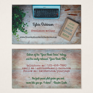 Typemachine Freelance Schrijver Auteur met Boek Ho Visitekaartjes