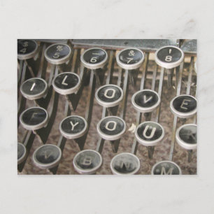  typemachine Keys "Ik hou van je" Briefkaart