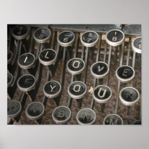 Typemachine Keys "Ik hou van je" Poster