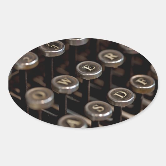 Typemachine Ovale Sticker (Voorkant)