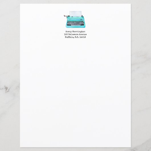 typemachine Retro 60s Cute Monogram Aqua (Voorkant)