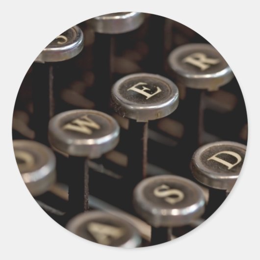 Typemachine Ronde Sticker (Voorkant)