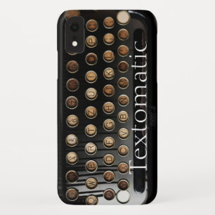 typemachine toetsen zwart sepia antiek grappig iPhone XR hoesje