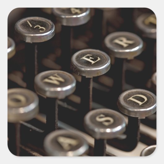 Typemachine Vierkante Sticker (Voorkant)