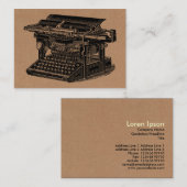 typemachine - zwart op kartonnen tekst visitekaartje (Voorkant / Achterkant)