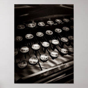  typemachines in zwart-wit poster