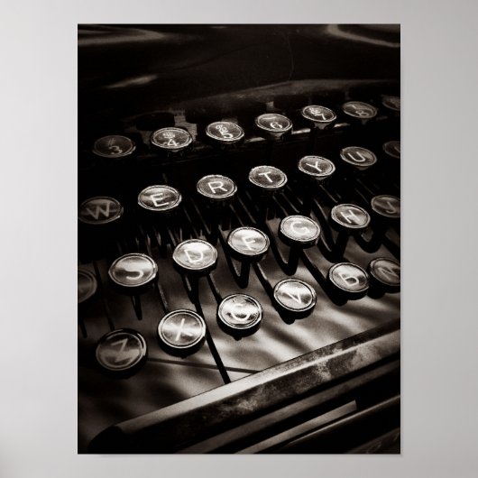 typemachines in zwart-wit poster (Voorkant)