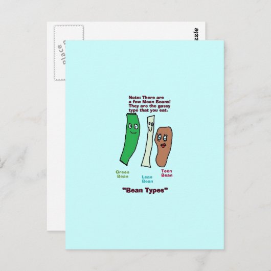 types de haricots Carte postale (Devant / Derrière)