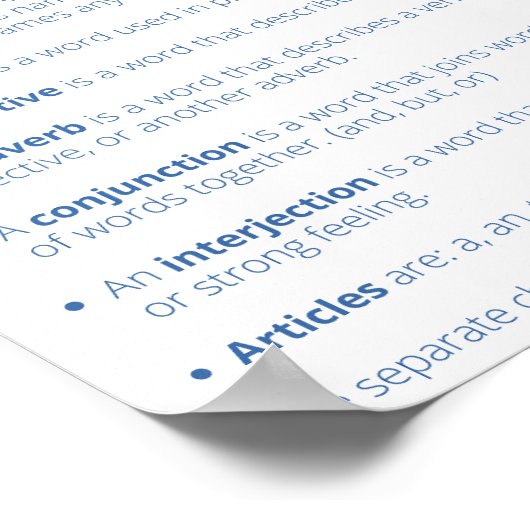 Types de mots Affiche (Coin)