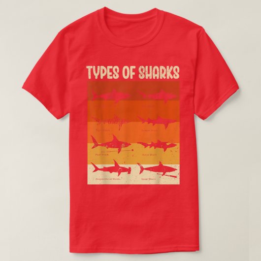 Types Of Sharks T-shirt (Design voorkant)