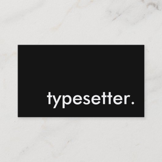 typesetter. visitekaartje (Voorkant)