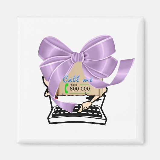 Typewriter Bel me Magnetten Magneet (Voorkant)