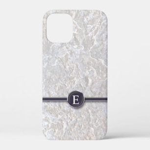 Typewriter Button Monogram met gemarmerde achtergr iPhone 12 Mini Hoesje