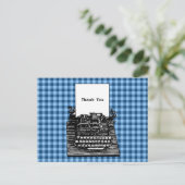Typewriter Dank u Briefkaart (Staand voorkant)