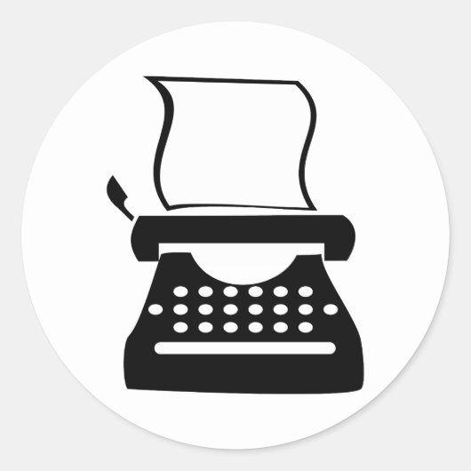 Typewriter - Handmatig typen Old School schrijven Ronde Sticker (Voorkant)
