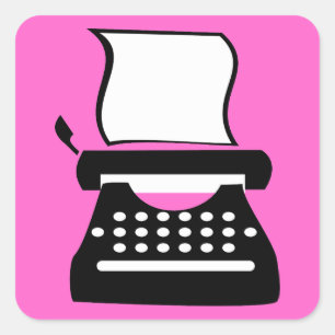 Typewriter - Handmatig typen Old School schrijven Vierkante Sticker