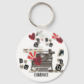 typewriter I love you   Sleutelhanger (Achterkant)