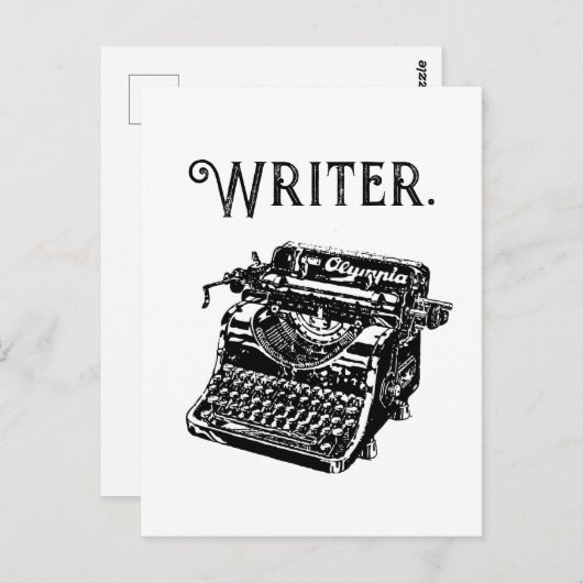 Typewriter Ink Drawing Sketch Briefkaart (Voorkant / Achterkant)