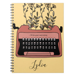 Typewriter Journal monogram Naam Retro Notitieboek