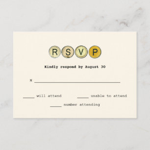 Typewriter Keys Bruiloft RSVP