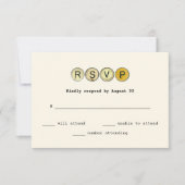 Typewriter Keys Bruiloft RSVP Kaartje (Voorkant)