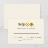  Typewriter Keys Bruiloft RSVP Kaartje (Voorkant / Achterkant)
