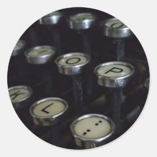  Typewriter Keys Ronde Sticker, Glanzend Sticker