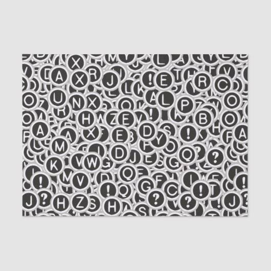  Typewriter Keys Tissue Paper Tissuepapier (Voorkant)