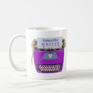 Typewriter Retro Modern Paarse Writer Name Koffiemok