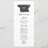 Typewriter Trouwprogramma Programma (Voorkant)