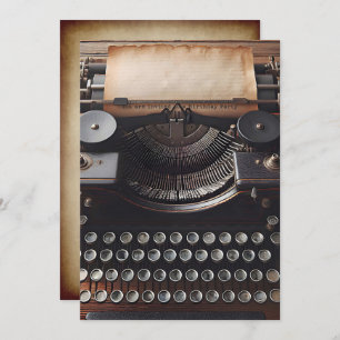 Typewriter Verjaardagsfeest Kaart