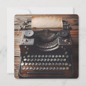 Typewriter Verjaardagsfeest Kaart (Voorkant)
