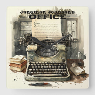  Typewriter wandklok Vierkante Klok