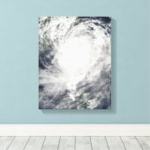 Typhoon Morakot over Taiwan Canvas Afdruk (Insitu (Houten vloer))