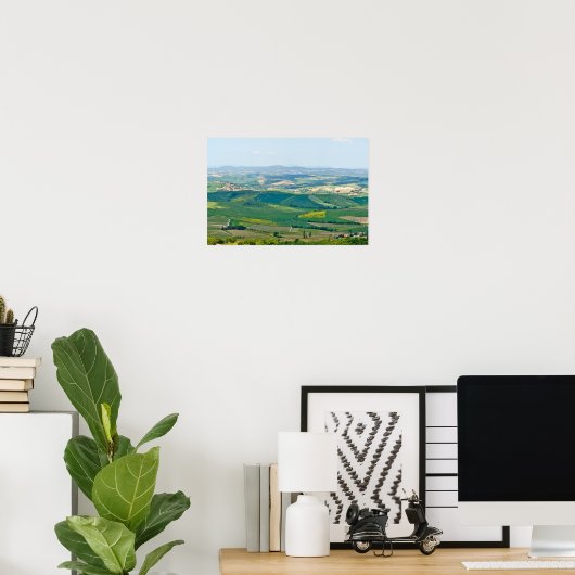 Typisch landschap in Toscane Poster (Thuiskantoor)