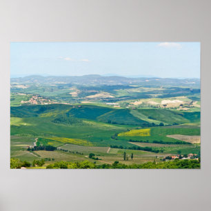 Typisch landschap in Toscane Poster