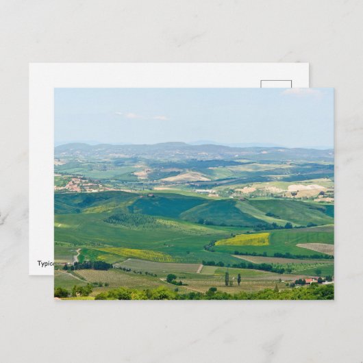 Typisch Toscaans landschap met heuvels - Italië Briefkaart (Voorkant / Achterkant)