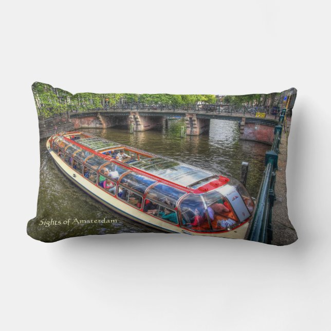 Typische Amsterdam Canal Scene, Sights of Amsterda Kussen (Voorkant)