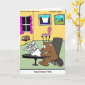 Typische bever last Will & Testament Kaart (Gele Bloem)